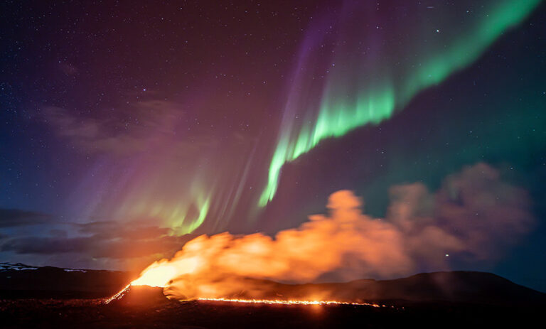 Volcanic landscape and Aurora in Iceland by photojournalist and photographer Marco Di Marco